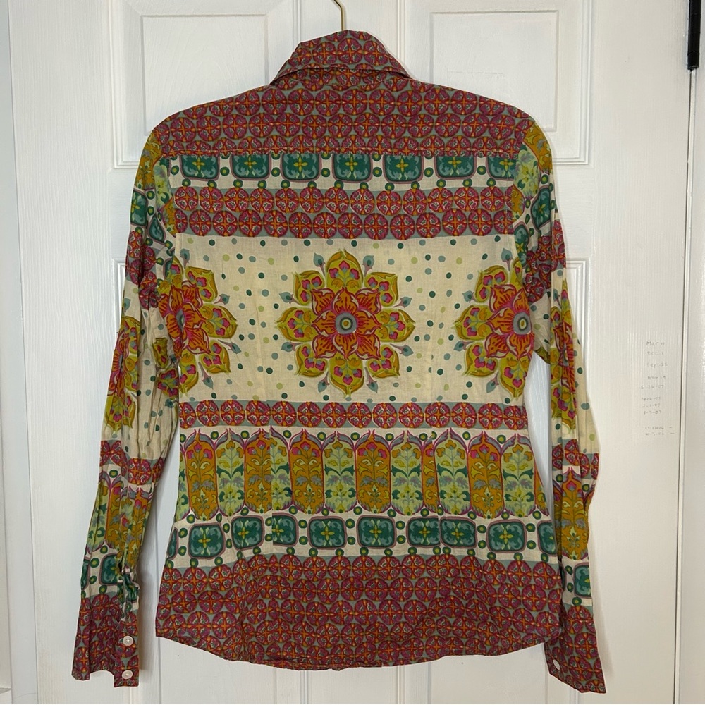 Lucky Brand Vintage Mandala Cotton Blouse Gilmore Girls Y2K - Picture 8 of 10